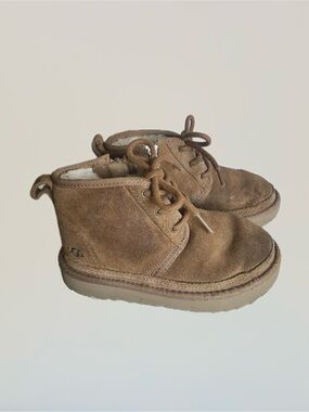 UGG Kids Chestnut Suede Lace-Up Zip Ankle Boots Sz 11